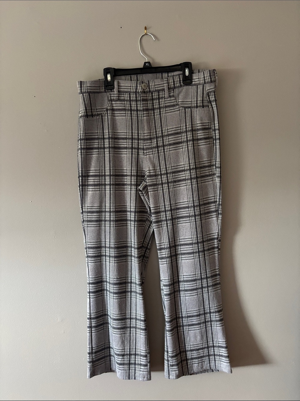 American Eagle Outfitters Gray Plaid Boot Cut Pants
